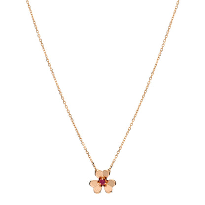 Van Cleef & Arpels 18K Rose Gold Ruby Mini Frivole Pendant Necklace 1 of 6