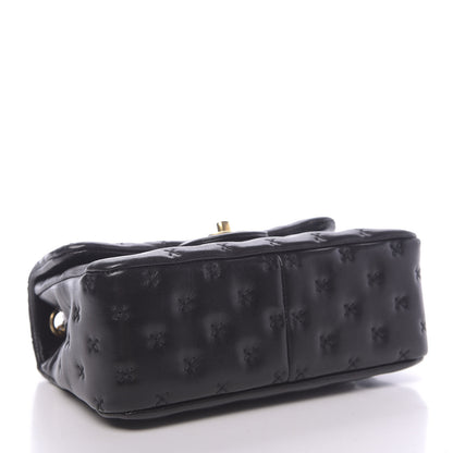 Chanel Lambskin Cross Stitch Mini Coco Handle Flap Dark Black 4 of 14