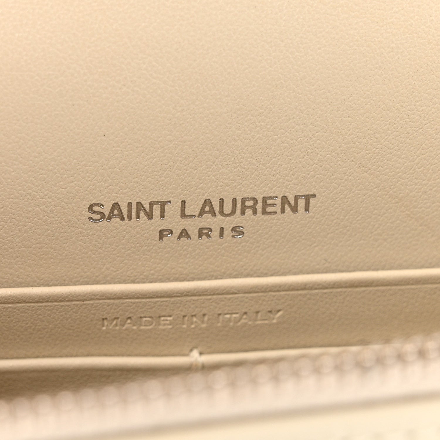 Saint Laurent Calfskin Crocodile Embossed Monogram Sunset Chain Wallet Blanc Vintage 6 of 13