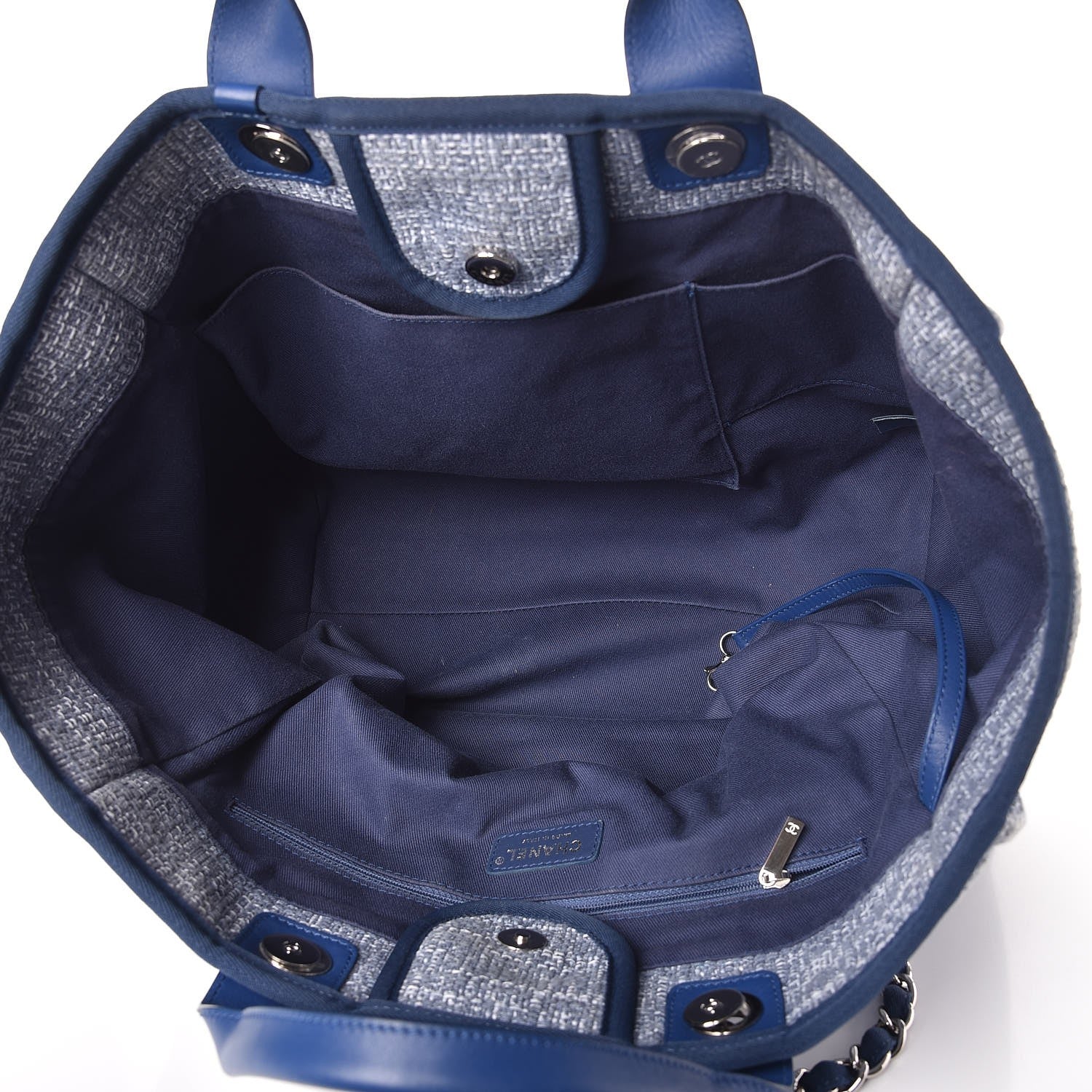 Chanel Canvas Large Deauville Tote Blue 6 of 10