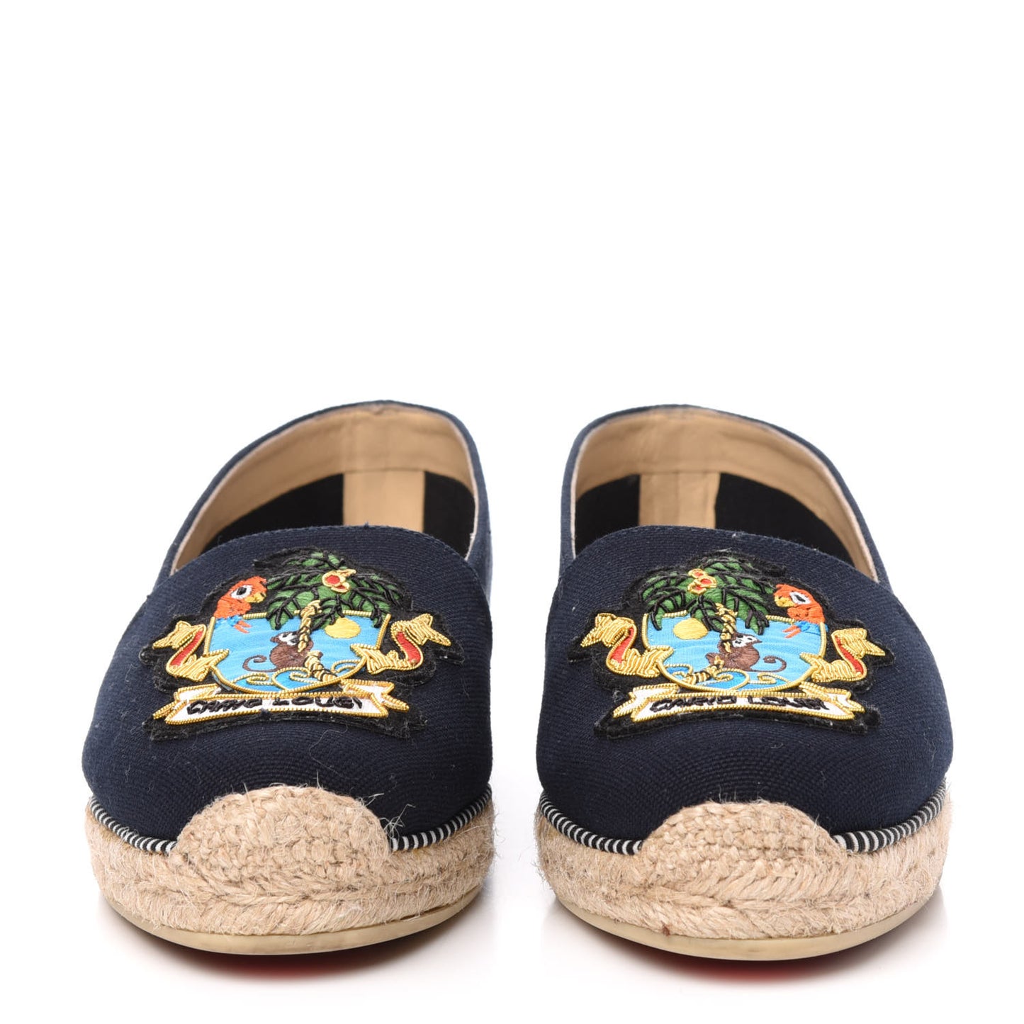 Canvas Lougalia Appliquéd Cario Loubi Flat Espadrilles 37 Version Blue