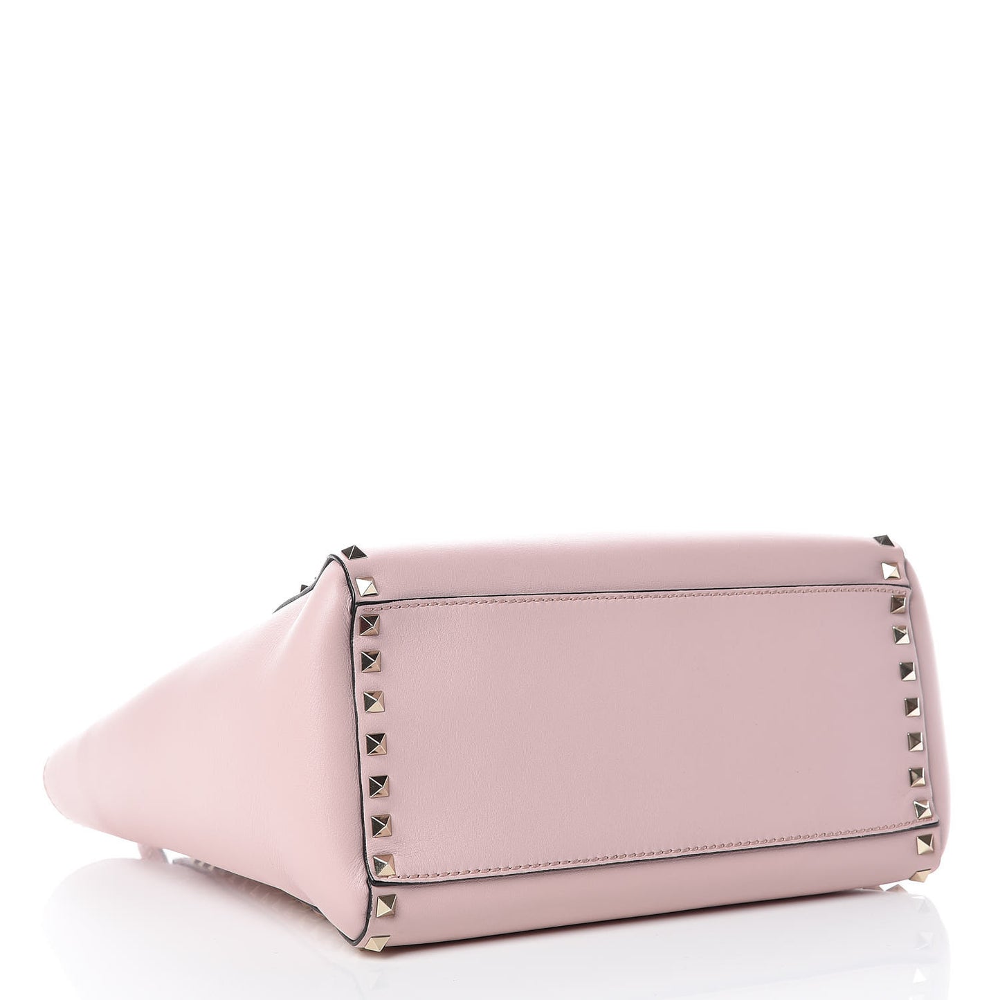 Vitello Rockstud Double Handle Tote Water Rose