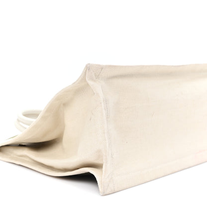 Saint Laurent Linen Calfskin Small Rive Gauche Tote Military Green Blanc Vintage 9 of 11