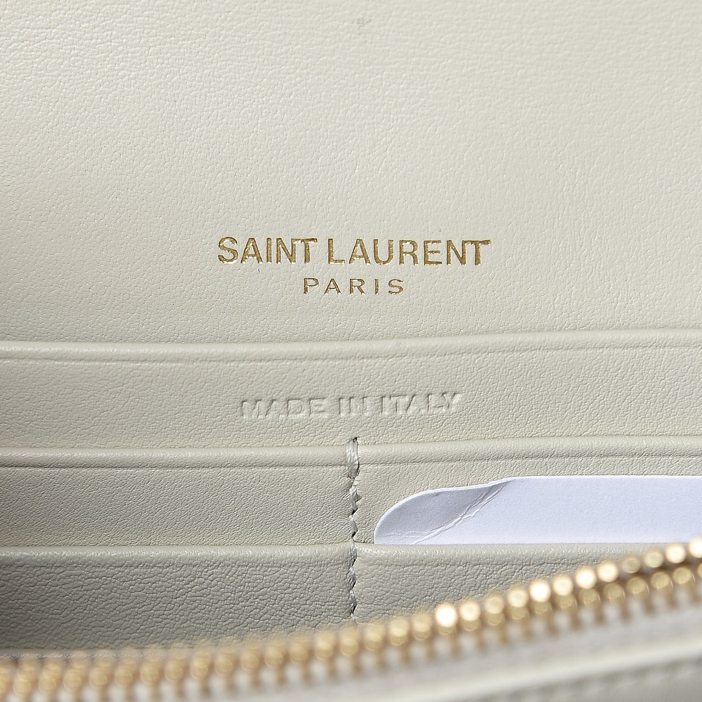Patent Calfskin Matelasse Monogram Vicky Chain Wallet Off White