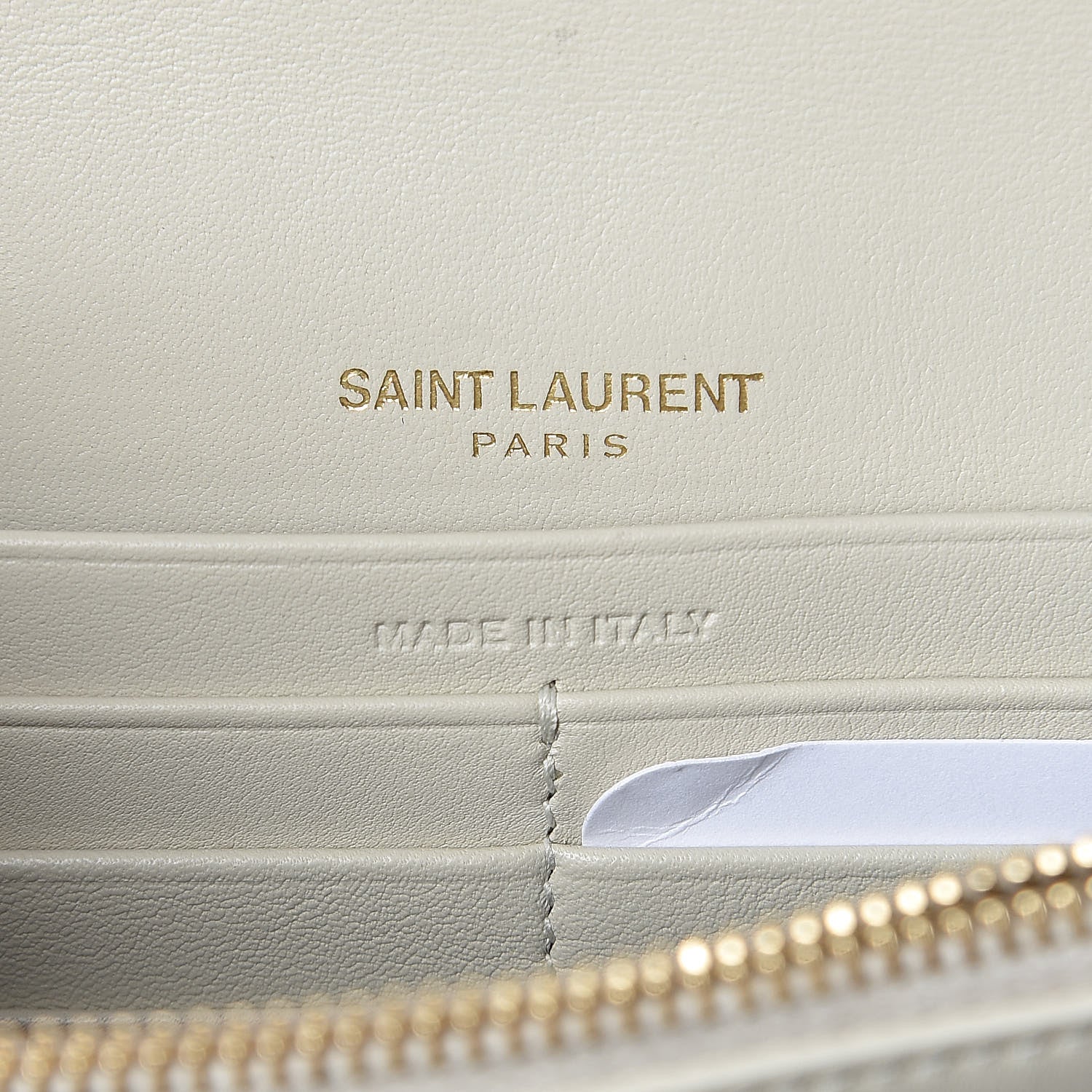 Saint Laurent Patent Calfskin Matelasse Monogram Vicky Chain Wallet Off White 6 of 9