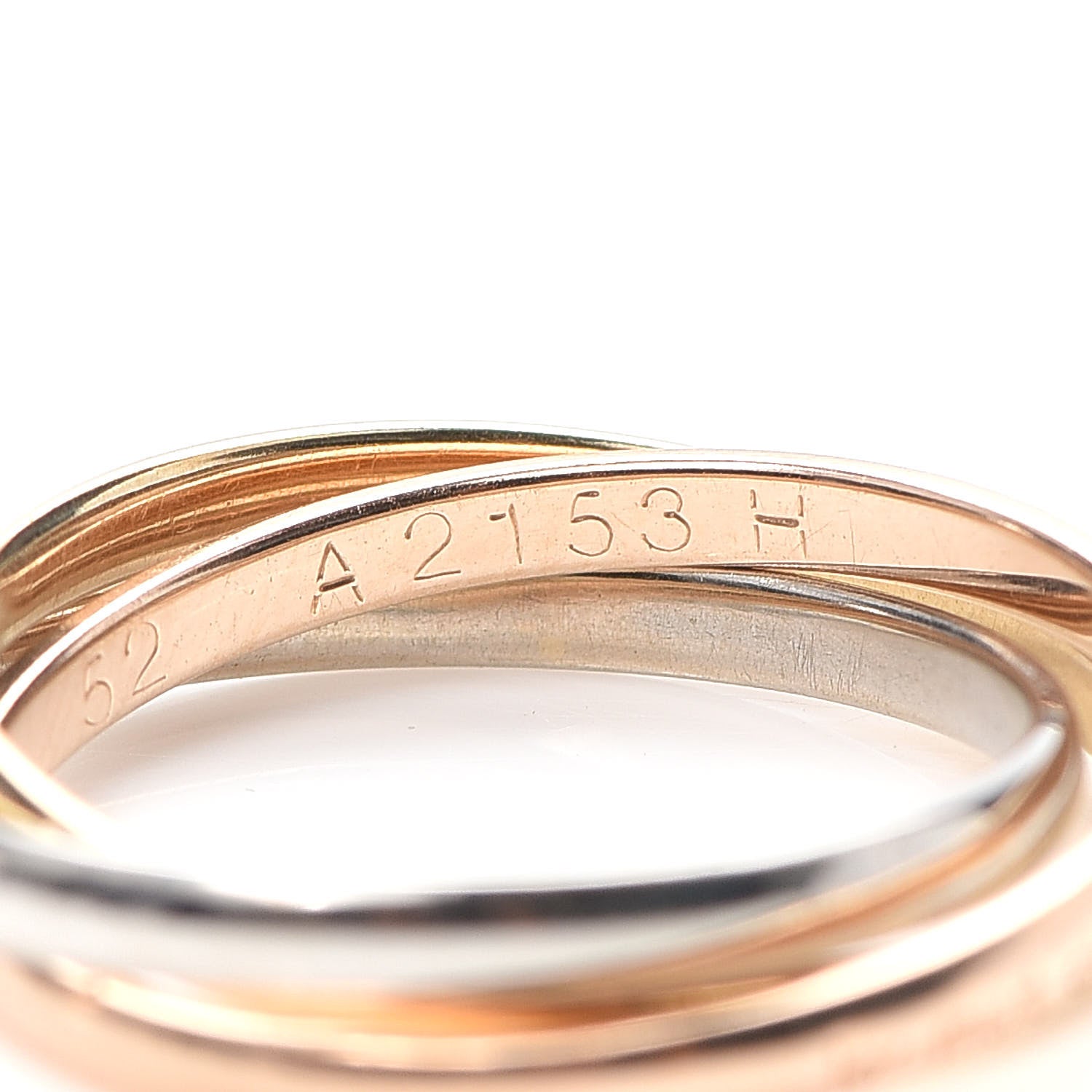 Cartier 18K Pink Yellow White Gold Extra Small Les Must De Trinity Ring 52 6 5 of 5
