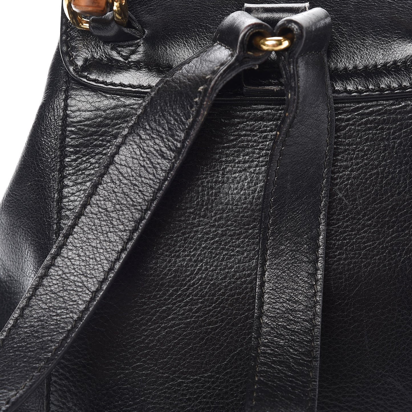 Calfskin Bamboo Backpack Black