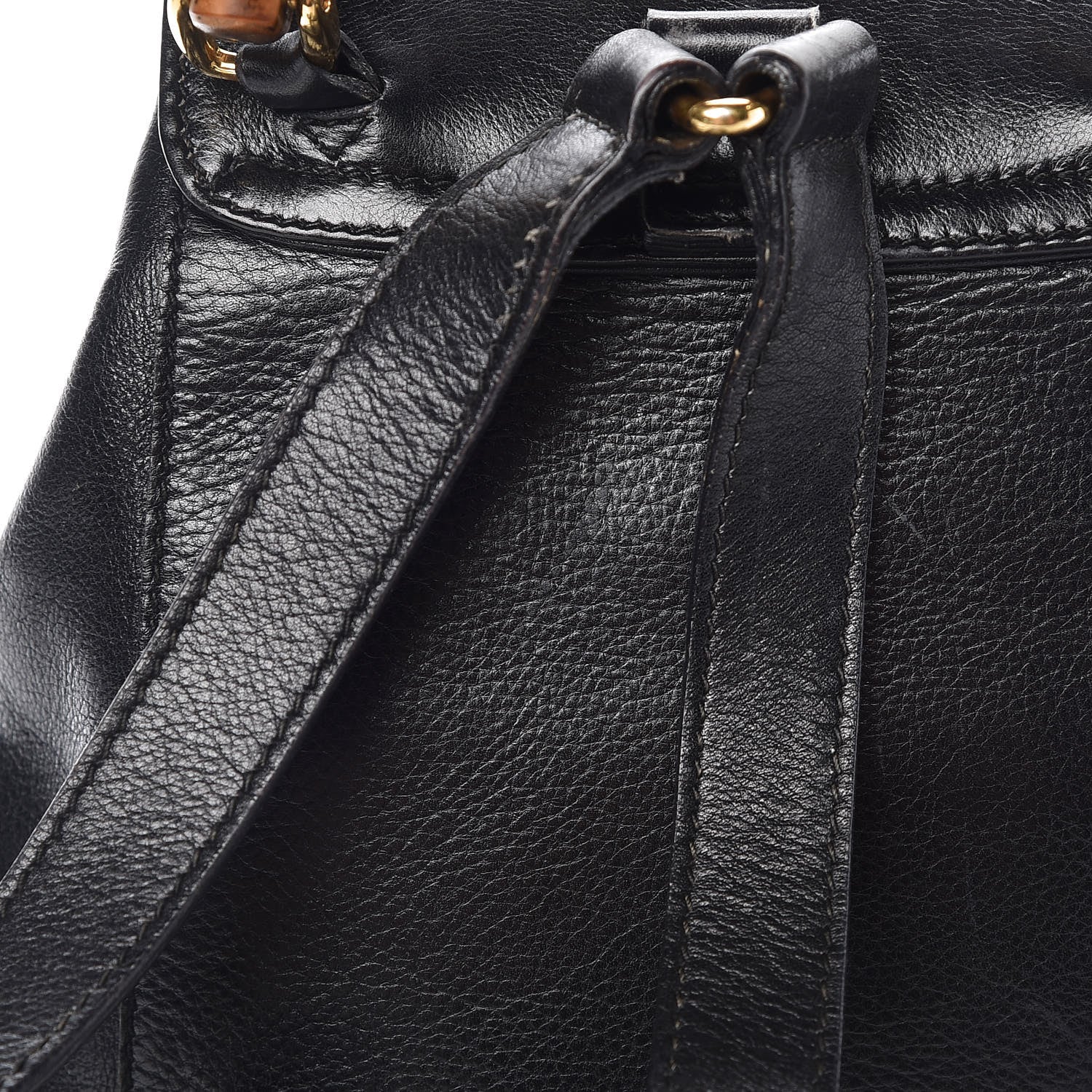 Gucci Calfskin Bamboo Backpack Black 9 of 14