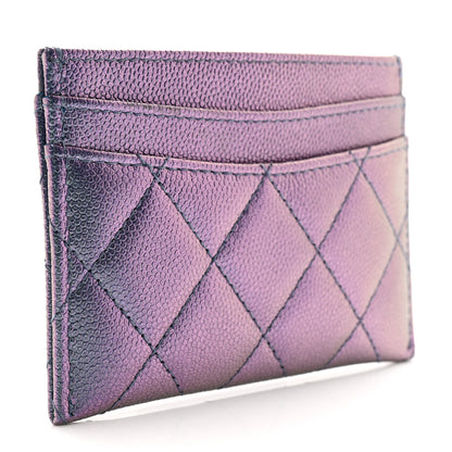 Chanel Iridescent Caviar Quilted Card Holder Dark Blue 3 of 9