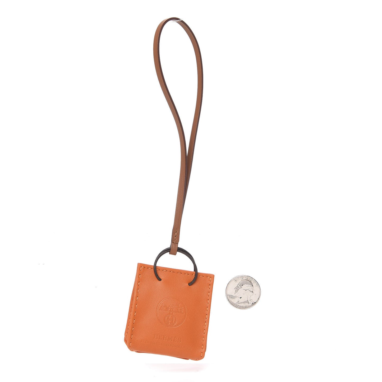 Milo Lambskin Swift Shopping Bag Charm Feu Gold