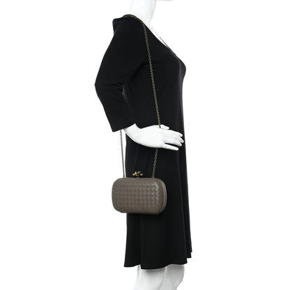 Bottega Veneta Nappa Intrecciato Chain Knot Clutch Steel 2 of 13