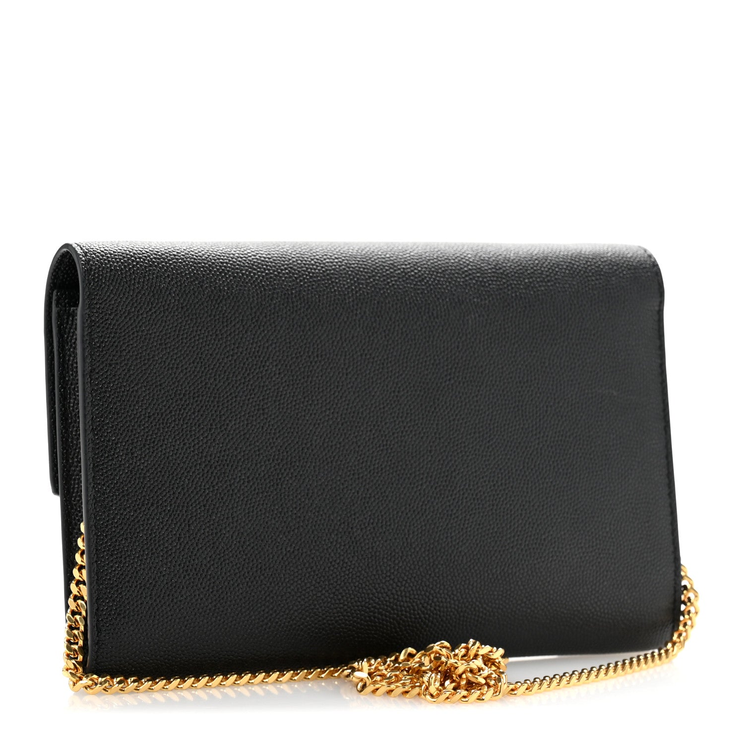 Saint Laurent Grain De Poudre Uptown Chain Wallet Black 3 of 12