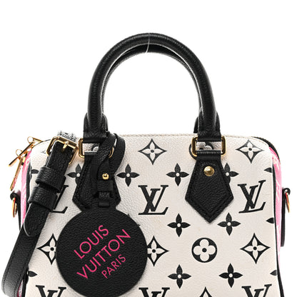 Louis Vuitton Empreinte Monogram Spring in the City Speedy Bandouliere 20 Black White Pink 7 of 9