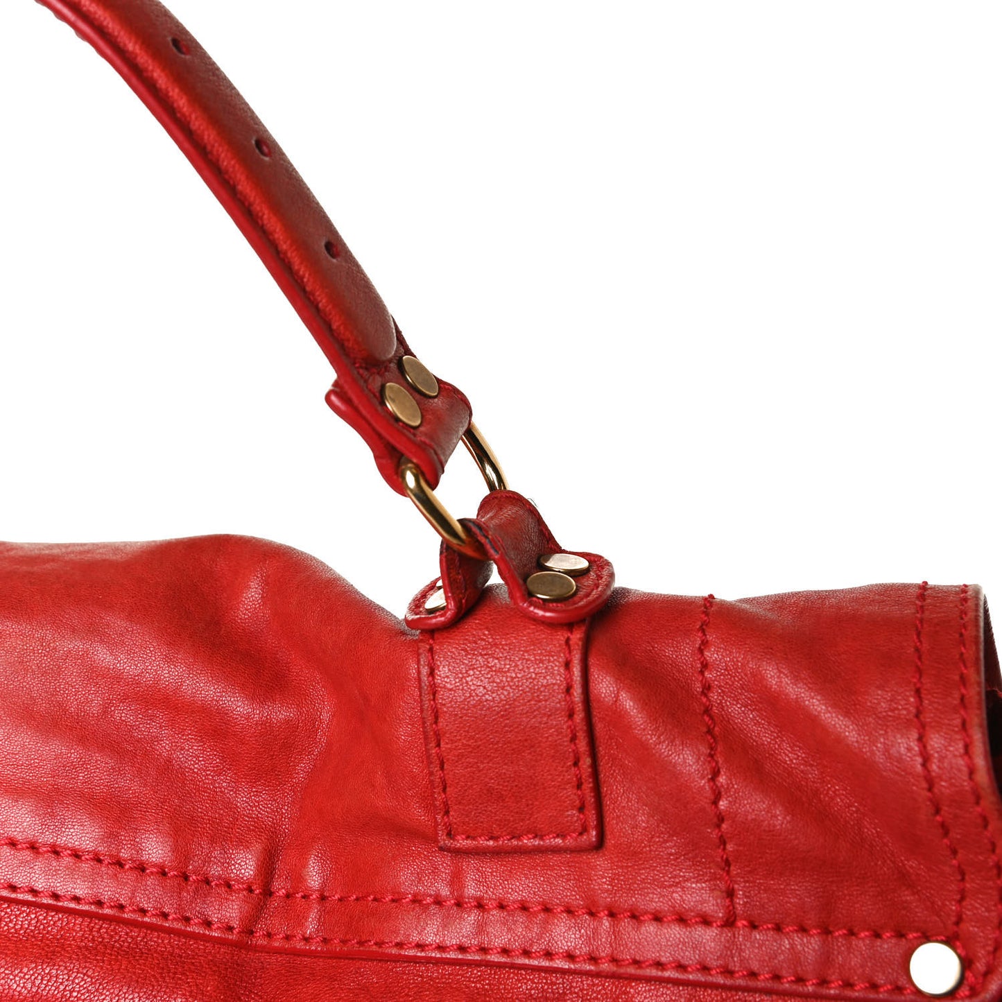 Lambskin PS1 Extra Large Satchel Lipstick Red