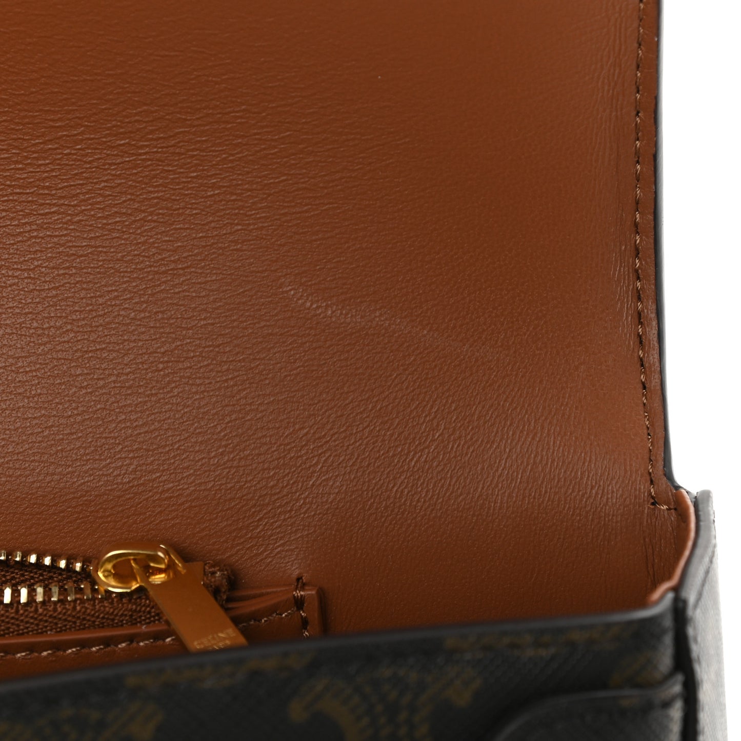 Triomphe Canvas Chain Bag Tan