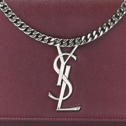 Saint Laurent Grain De Poudre Medium Monogram Kate Satchel Dark Red 9 of 12