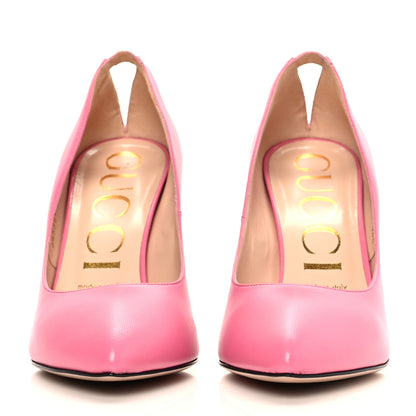 Gucci Malaga Kid GG Split Back Pumps 38 Pink Tropical Flower 2 of 13
