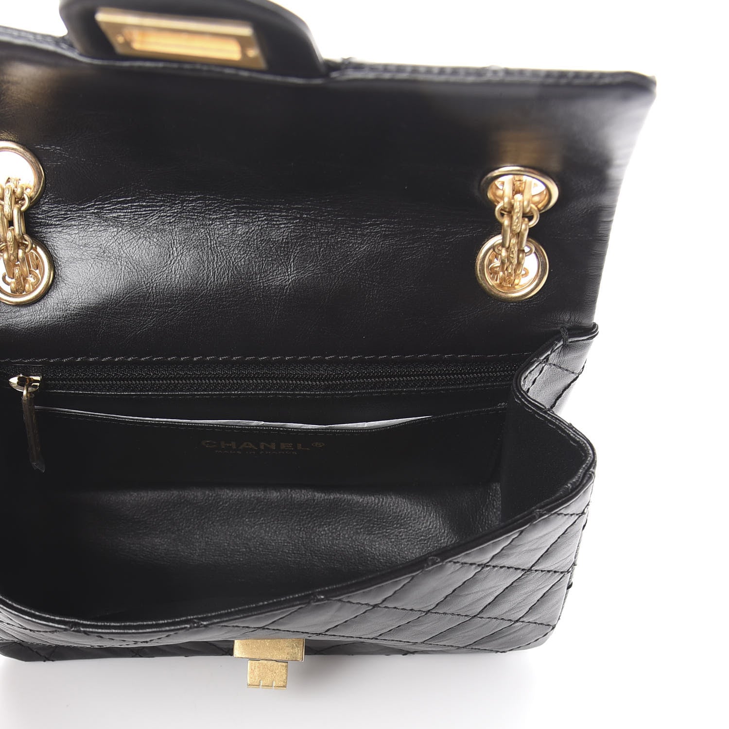 Chanel Aged Calfskin Quilted 2.55 Reissue Mini Flap Black 4 of 8