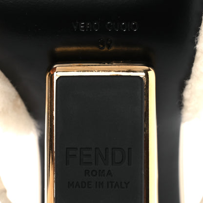 Fendi Nappa Shearling First 95mm Slide Sandals 39 White 8 of 9
