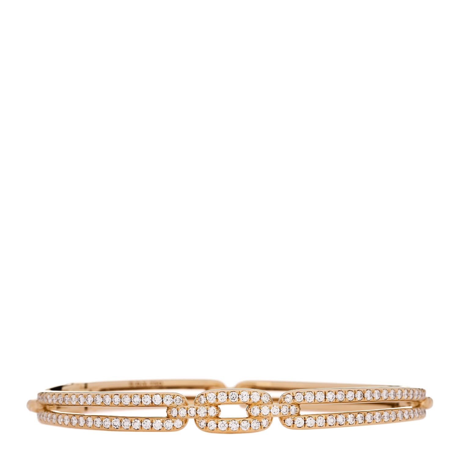 David Yurman 18K Yellow Gold Diamond 7mm Stax Linked Bracelet 1 of 3