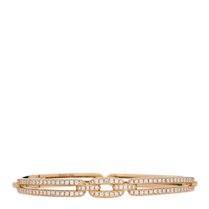 David Yurman 18K Yellow Gold Diamond 7mm Stax Linked Bracelet 1 of 3