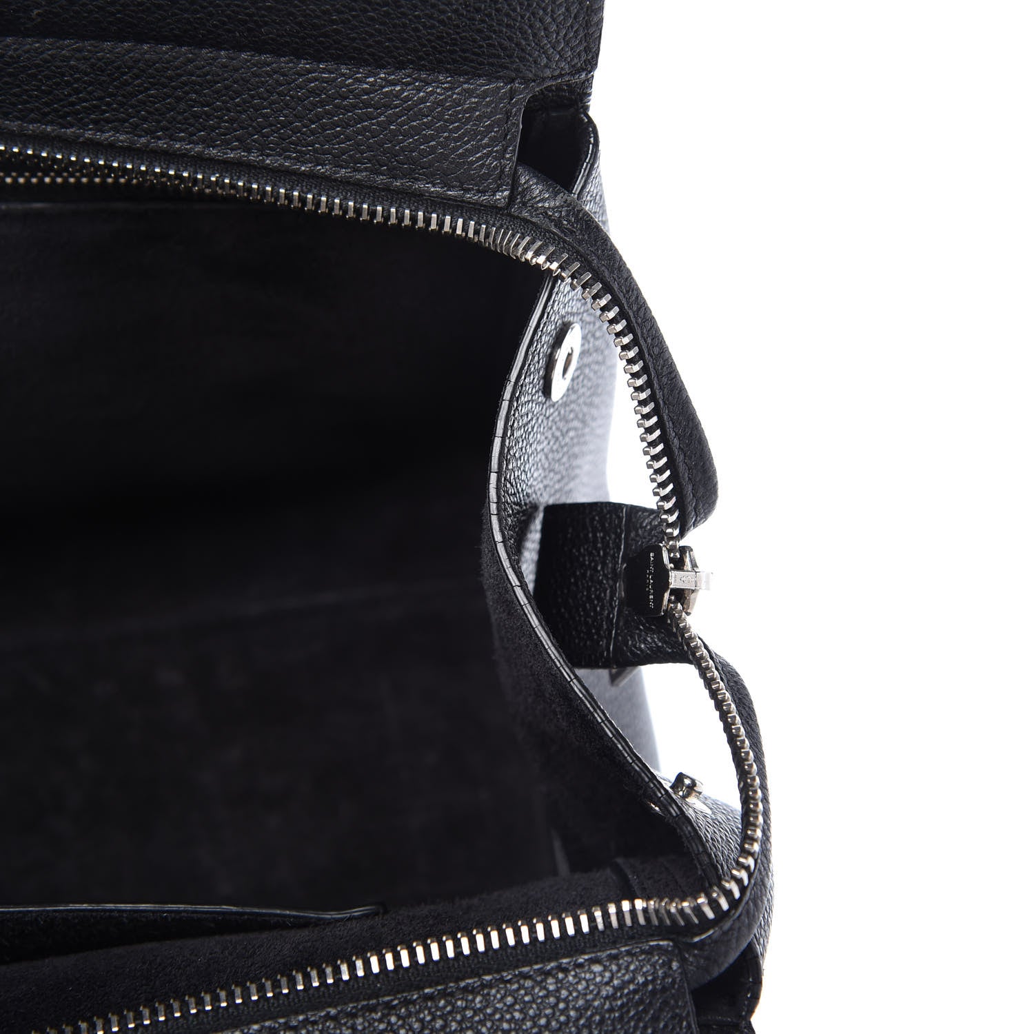 Saint Laurent Grained Calfskin Small Cabas Rive Gauche Black 13 of 13