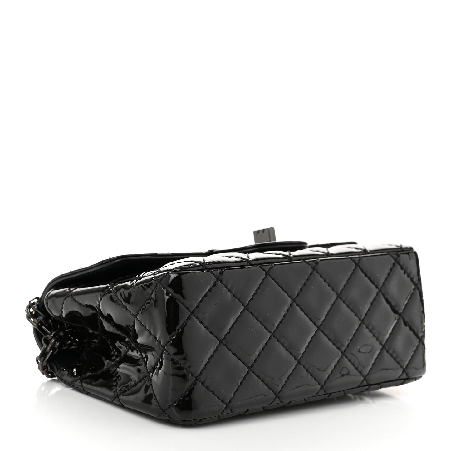 Patent Calfskin Quilted 2.55 Reissue Mini Flap So Black