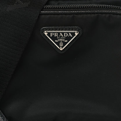 Prada Tessuto Saffiano Brique Crossbody Messenger Bag Black 7 of 9