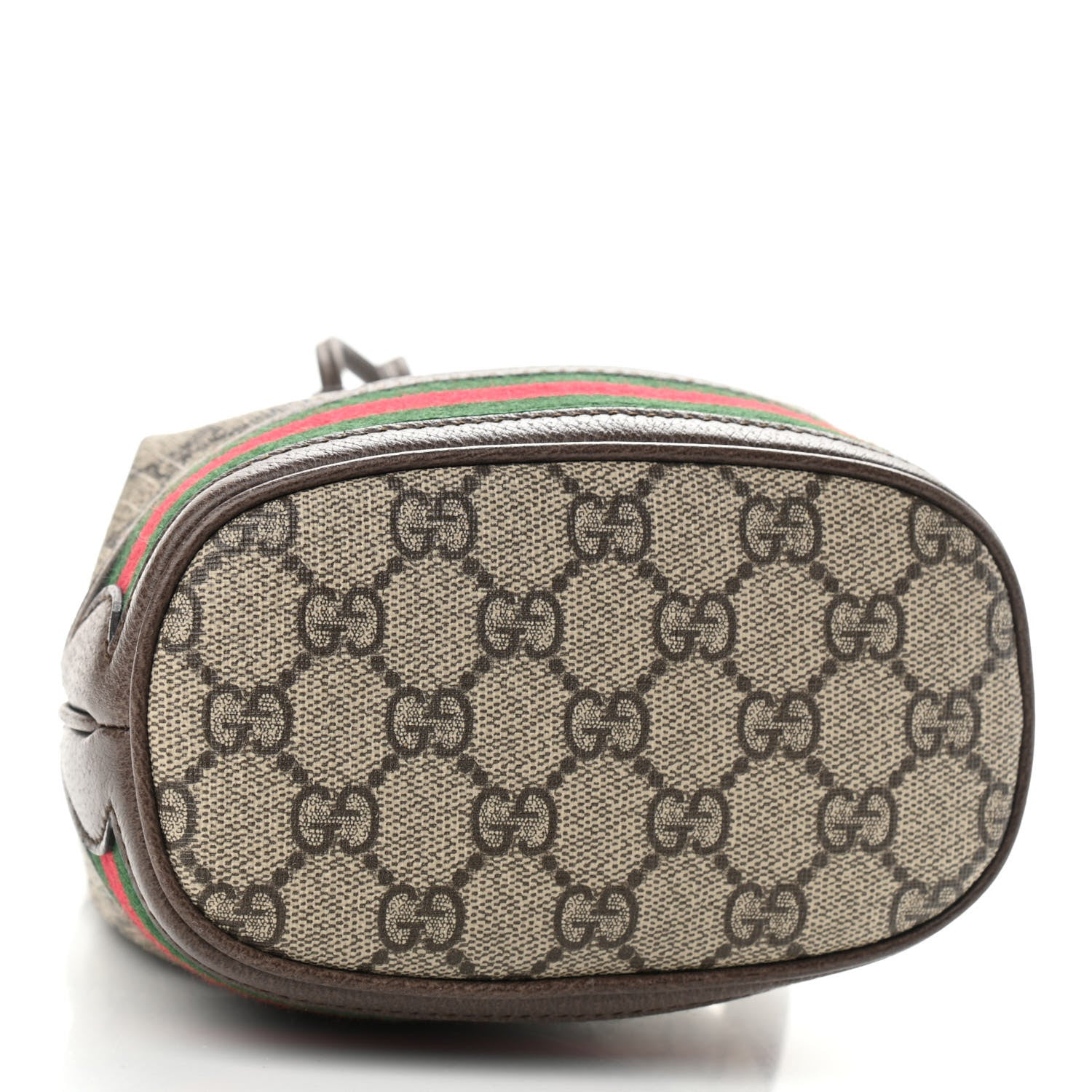 Gucci GG Supreme Monogram Web Mini Ophidia Bucket Bag Brown 4 of 10