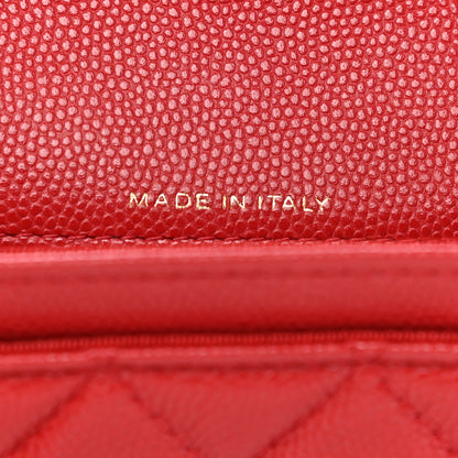 Chanel Caviar Quilted Flap Card Holder Wallet Red 7 of 9