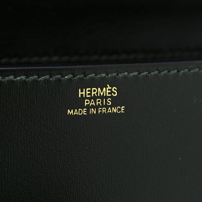 Hermes Tadelakt Medor 23 Clutch Vert Fonce 6 of 10