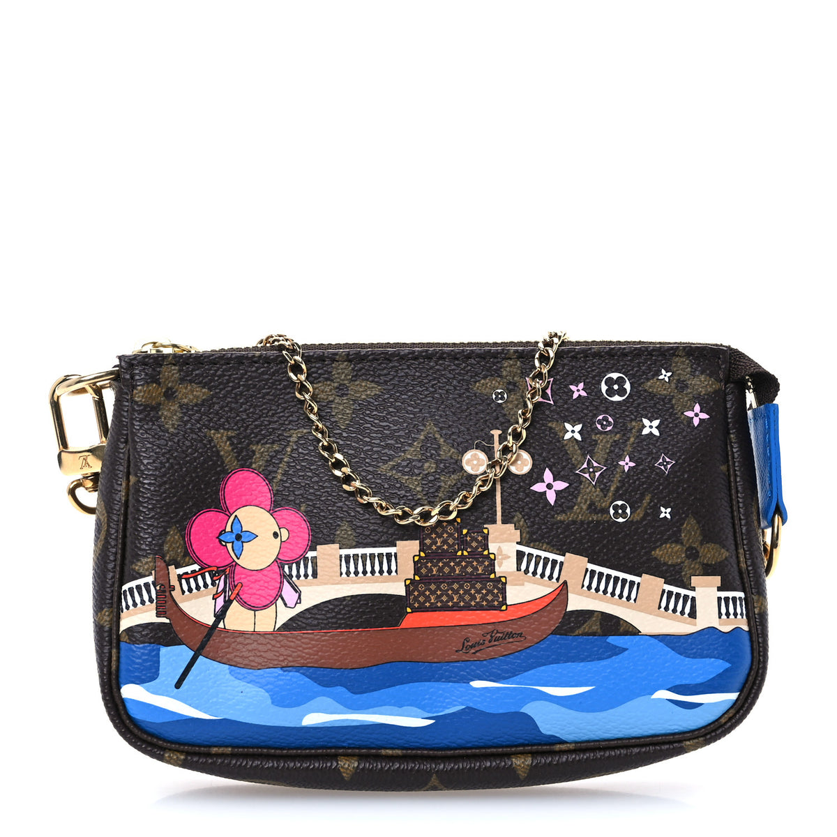 Monogram 2019 Christmas Animation Mini Venice Pochette Accessories Blue
