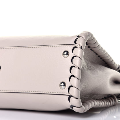 Fendi Vitello Seta Lace Up Medium Peekaboo Iconic Satchel Grigio Polvere 9 of 9