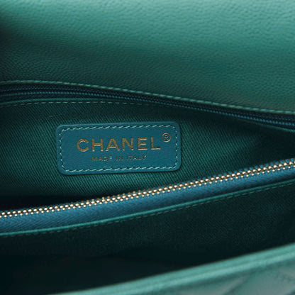 Chanel Caviar Lizard Quilted Small Coco Handle Flap Green 8 of 10