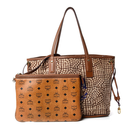 MCM Visetos Medium Liz Reversible Shopper Tote Cognac 4 of 39
