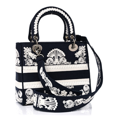 Christian Dior Embroidered Cornely Medium Lady D-Lite Blue White 2 of 14