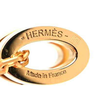 Hermes Lacquered Gold Mini Pop H Pendant Necklace White 5 of 5
