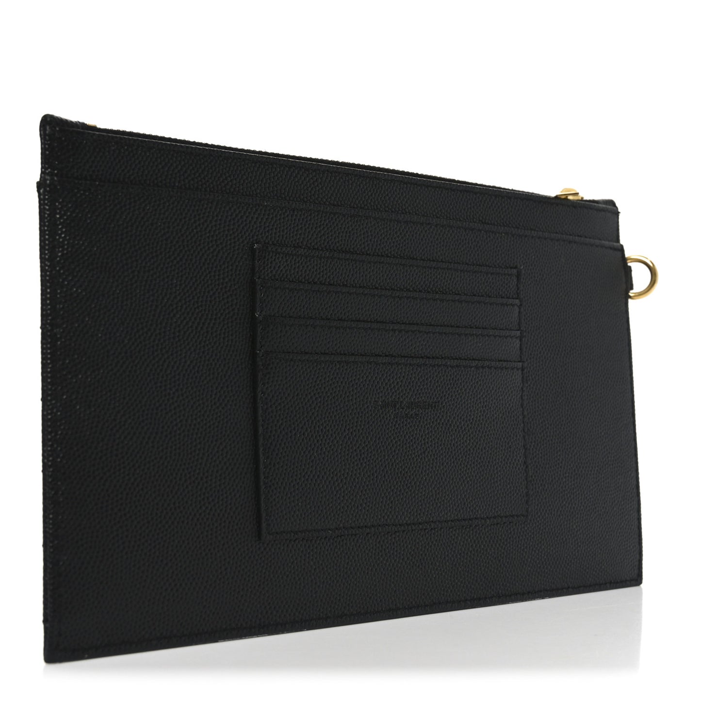 Grain De Poudre Chevron Monogram Large Bill Pouch Black