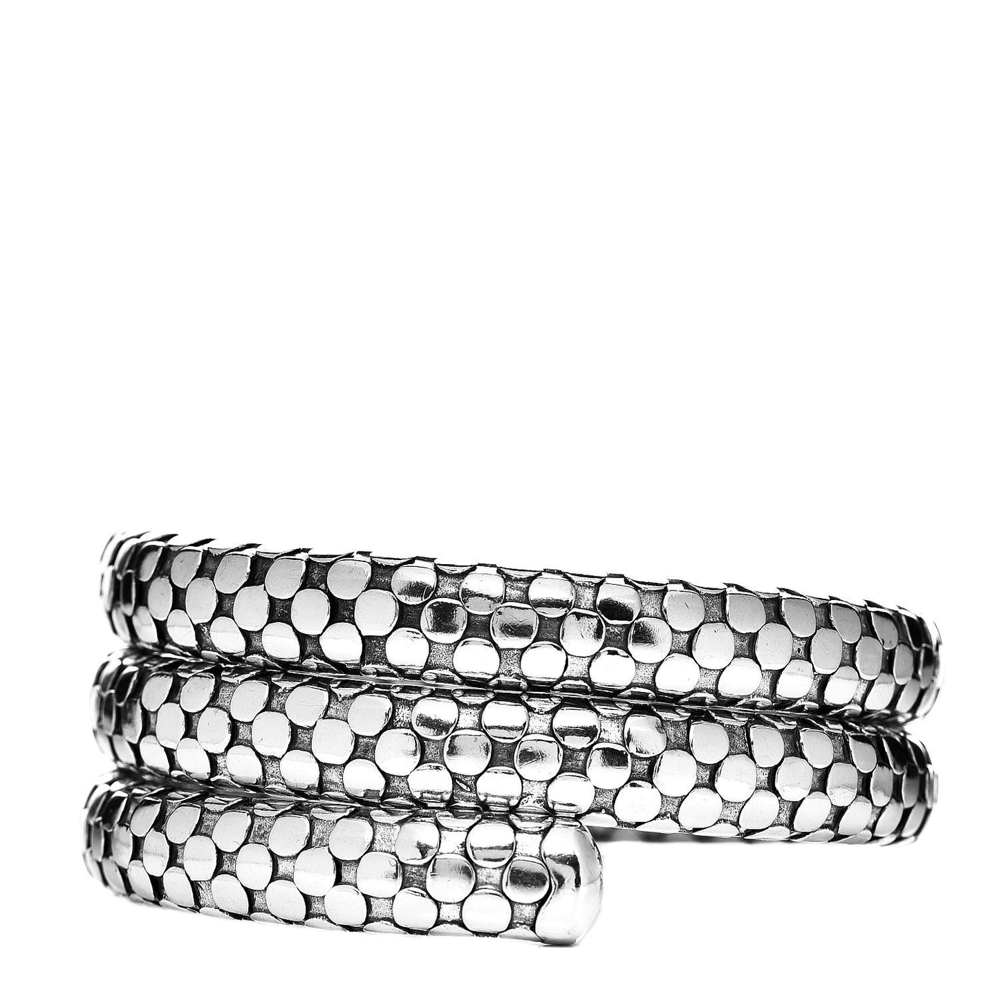 Sterling Silver Dot Double Coil Bracelet