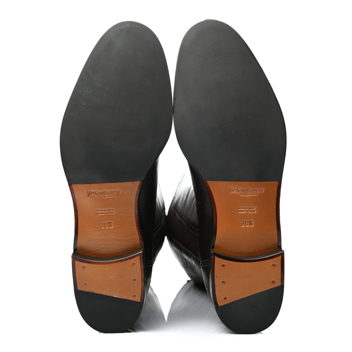 Calfskin Knee High Boots 36.5 Chocolate