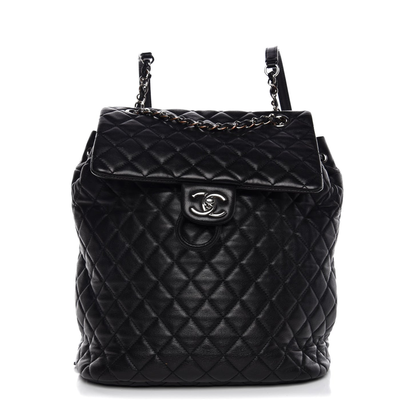 Lambskin Quilted Large Urban Spirit Backpack Black
