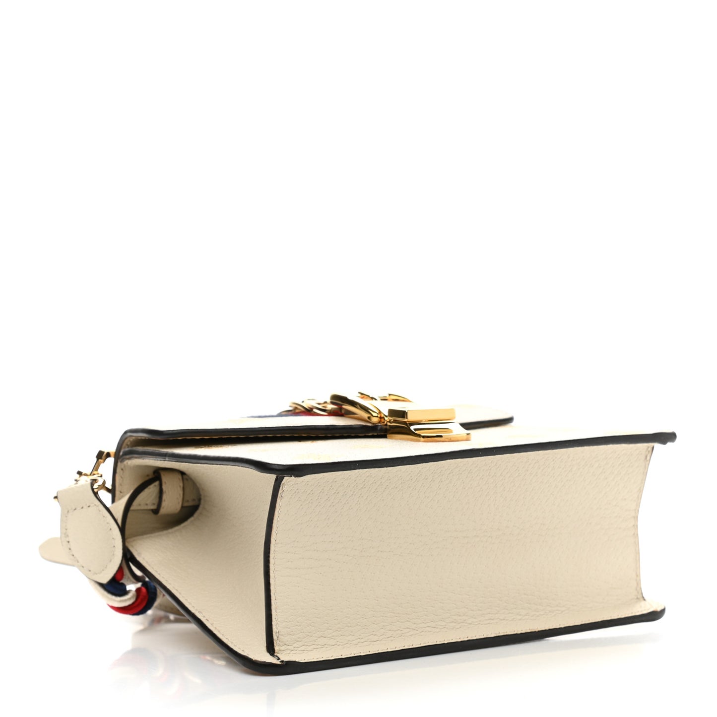 Textured Calfskin Bee Star Print Mini Sylvie Top Handle Bag Mystic White