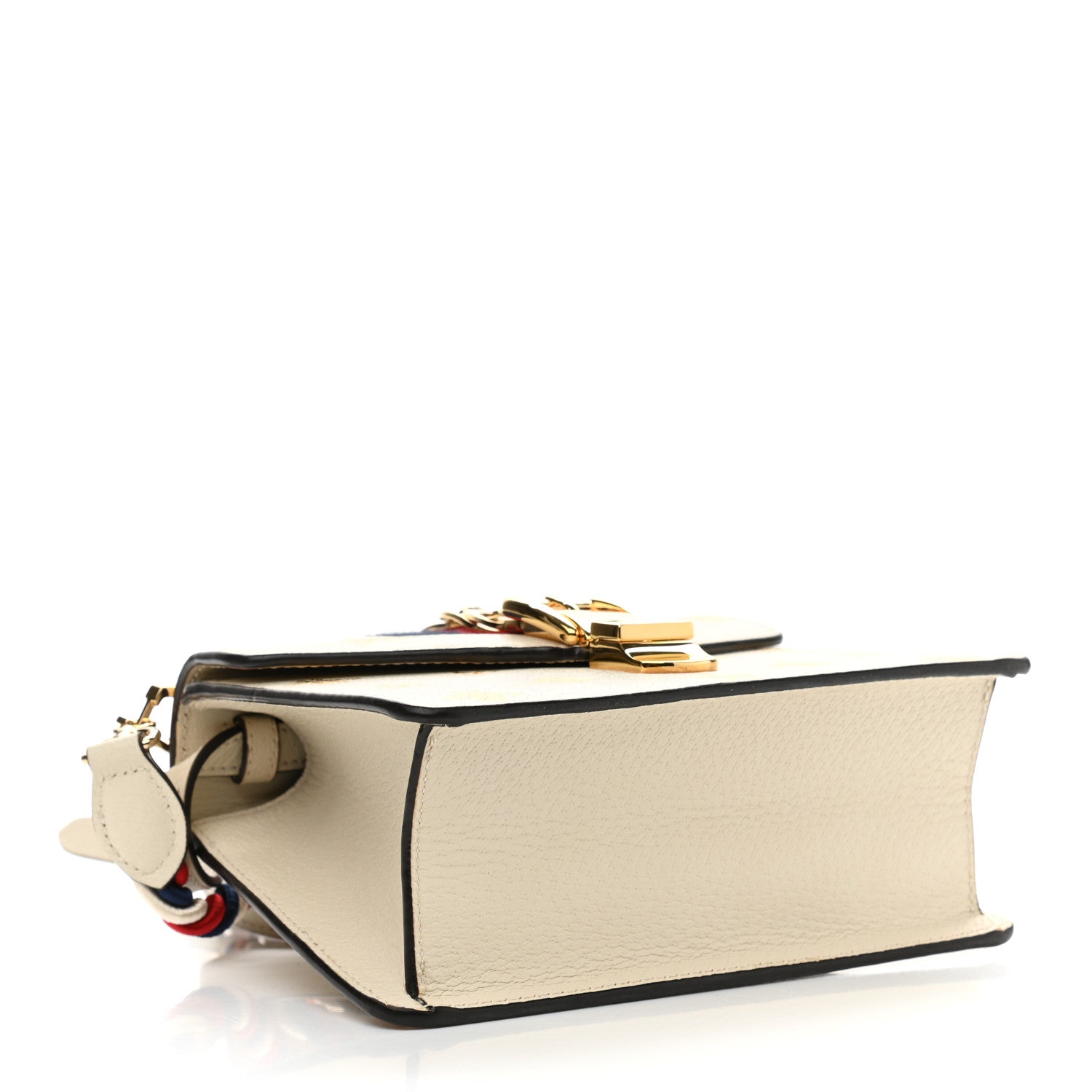 Gucci Textured Calfskin Bee Star Print Mini Sylvie Top Handle Bag Mystic White 4 of 11