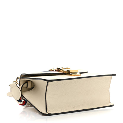 Gucci Textured Calfskin Bee Star Print Mini Sylvie Top Handle Bag Mystic White 4 of 11