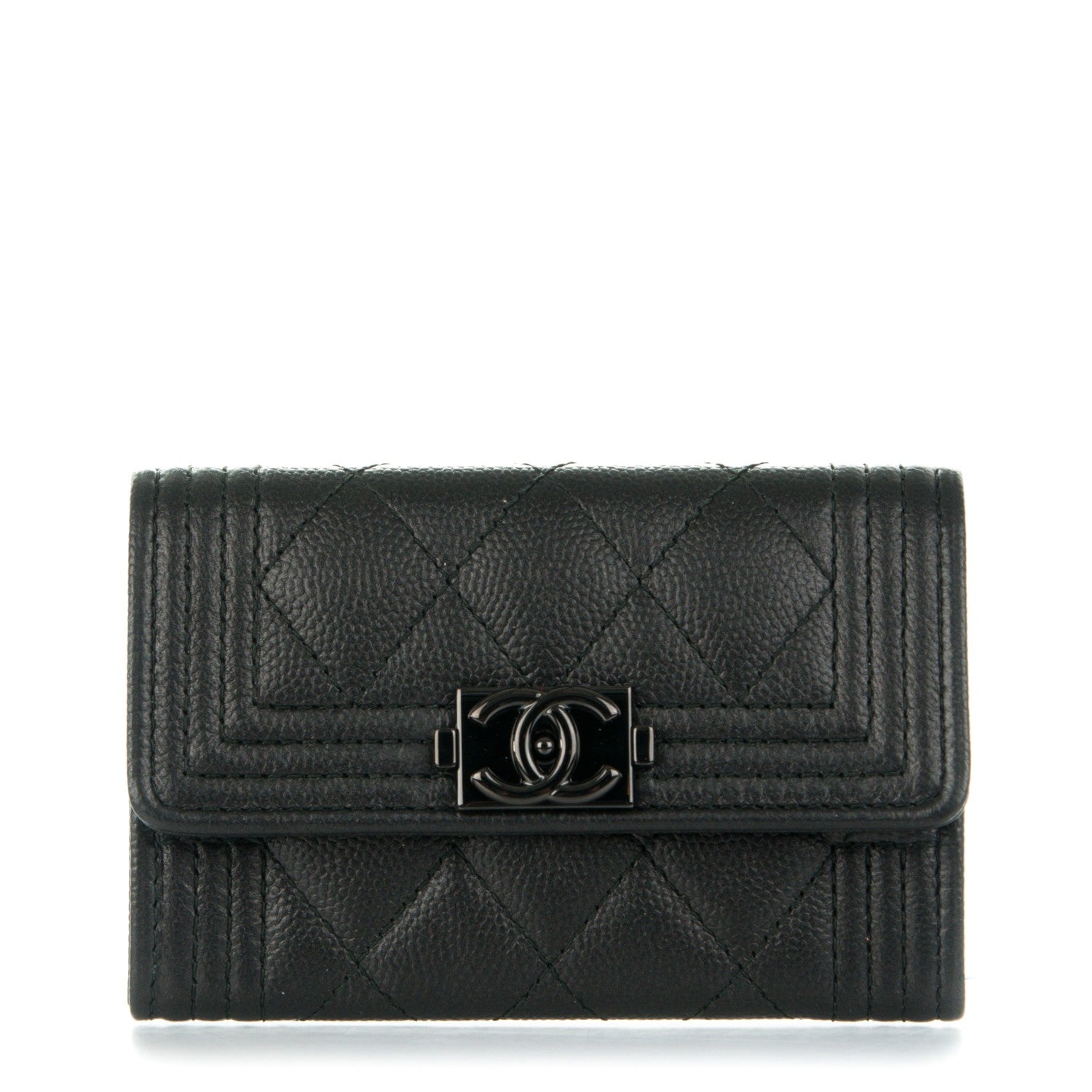Chanel Caviar Quilted Boy Flap Card Holder So Black 1 of 8
