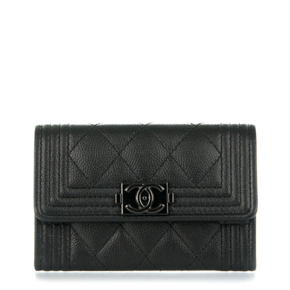 Chanel Caviar Quilted Boy Flap Card Holder So Black 1 of 8