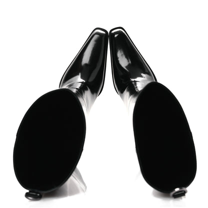 Saint Laurent Vitello Marilyn Nina 95 Knee High Boots 38 Black 2 of 11