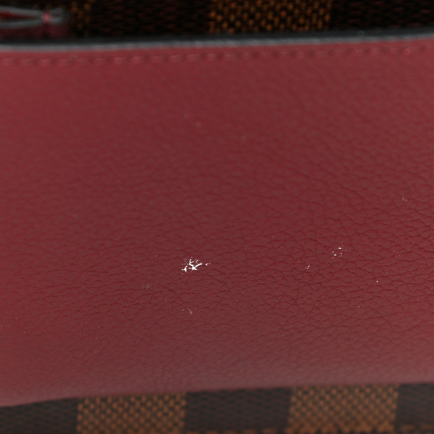 Damier Ebene Vavin Chain Wallet Red