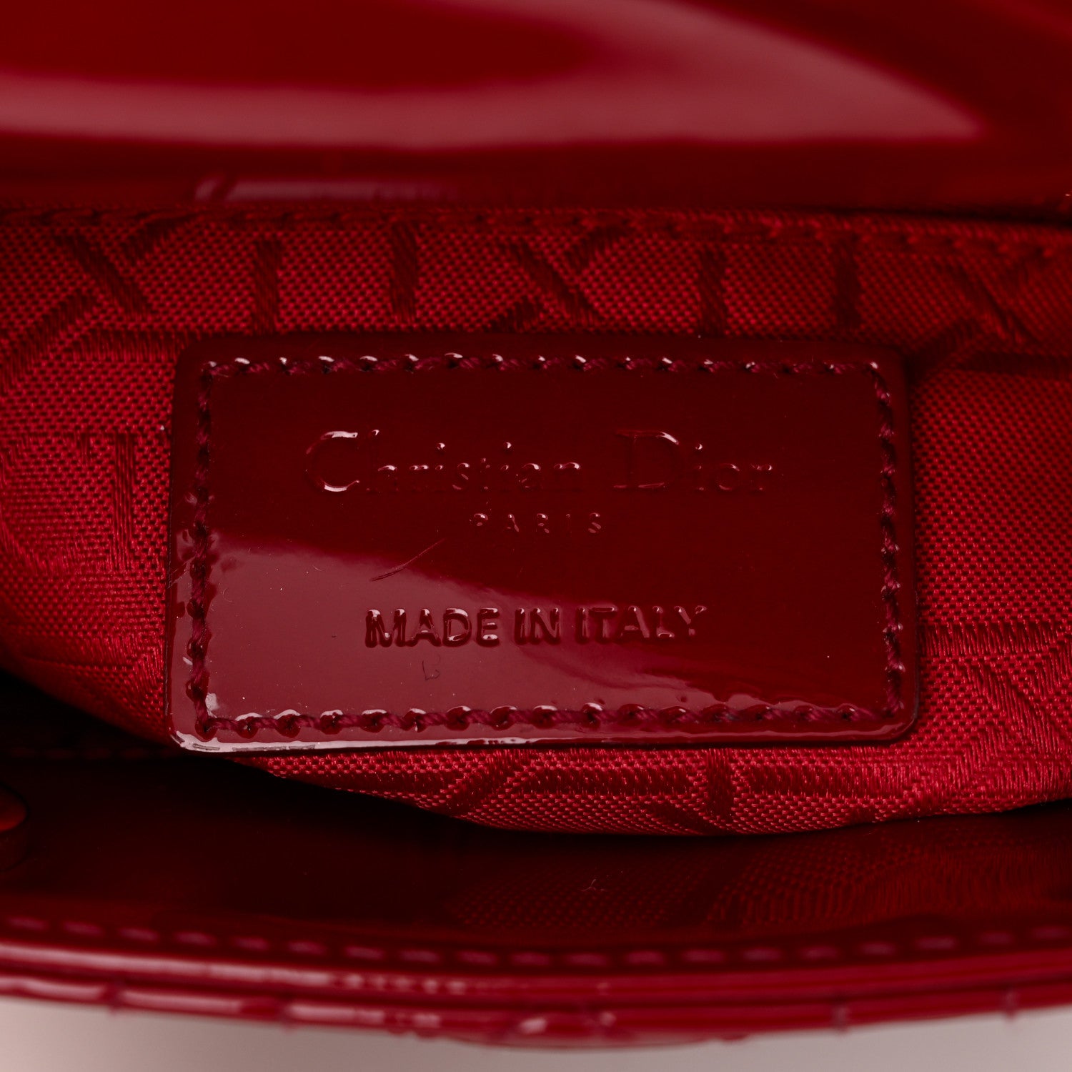 Christian Dior Patent Cannage Mini Lady Dior Red 6 of 12