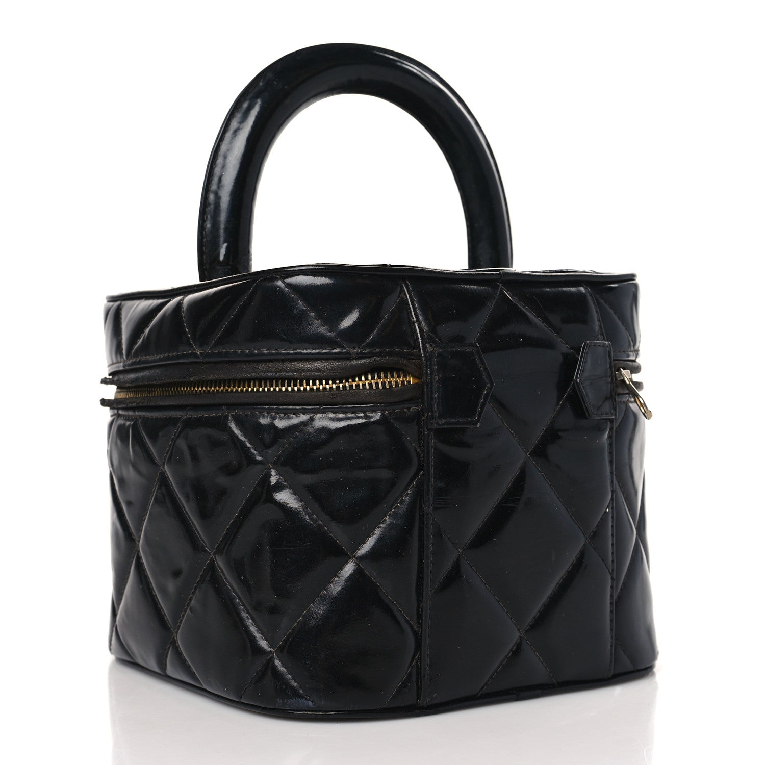 Chanel Patent Quilted Vanity Cosmetic Case Black 2 of 14